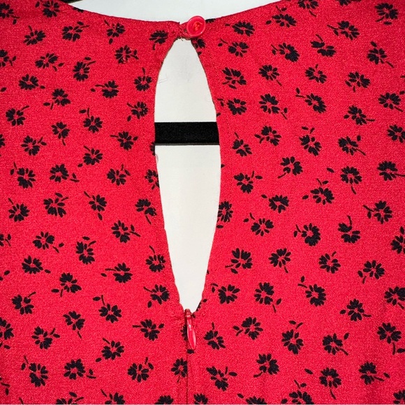 Reformation Red and Black Milla Dress Size 0 - Picture 4 of 8